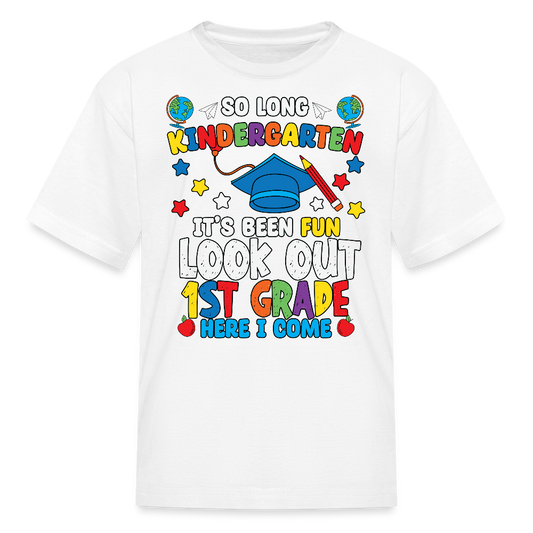 So Long Kindergarten Hello First Grade Kids' T-Shirt - white