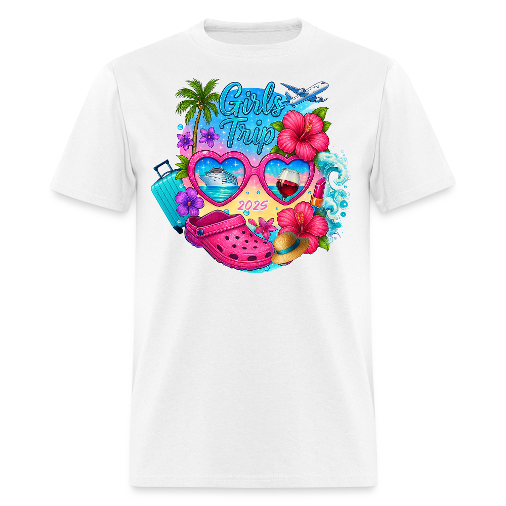 Tropical Girls Getaway Beach Trip T-shirt - white