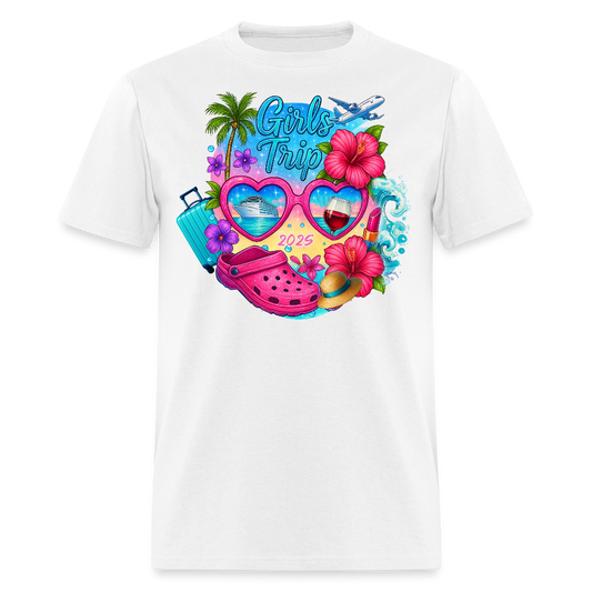 Tropical Girls Getaway Beach Trip T-shirt - white