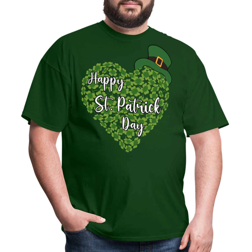 St Patrick’s Day Shamrock Heart T-shirt - forest green