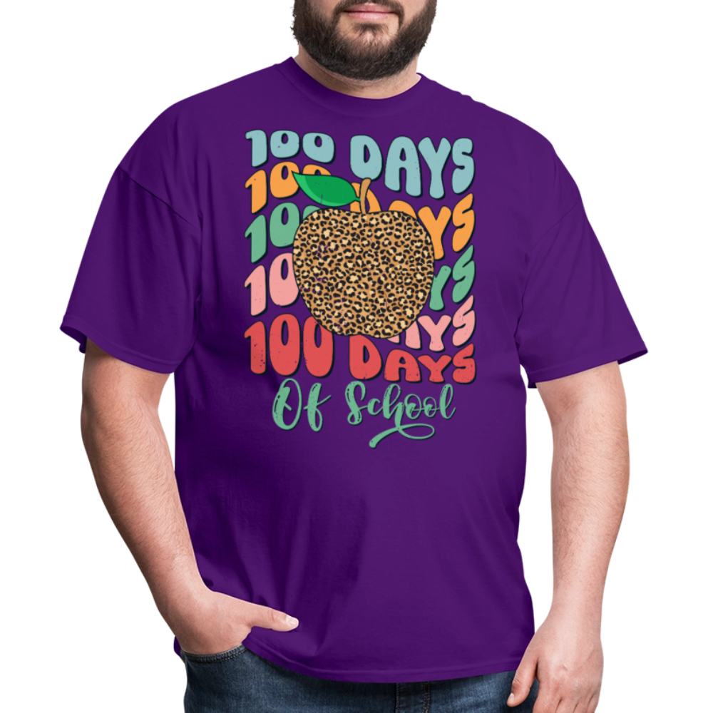 Leopard print 100 Days Of School Teacher Appreciation Gifts T-shirt - purple