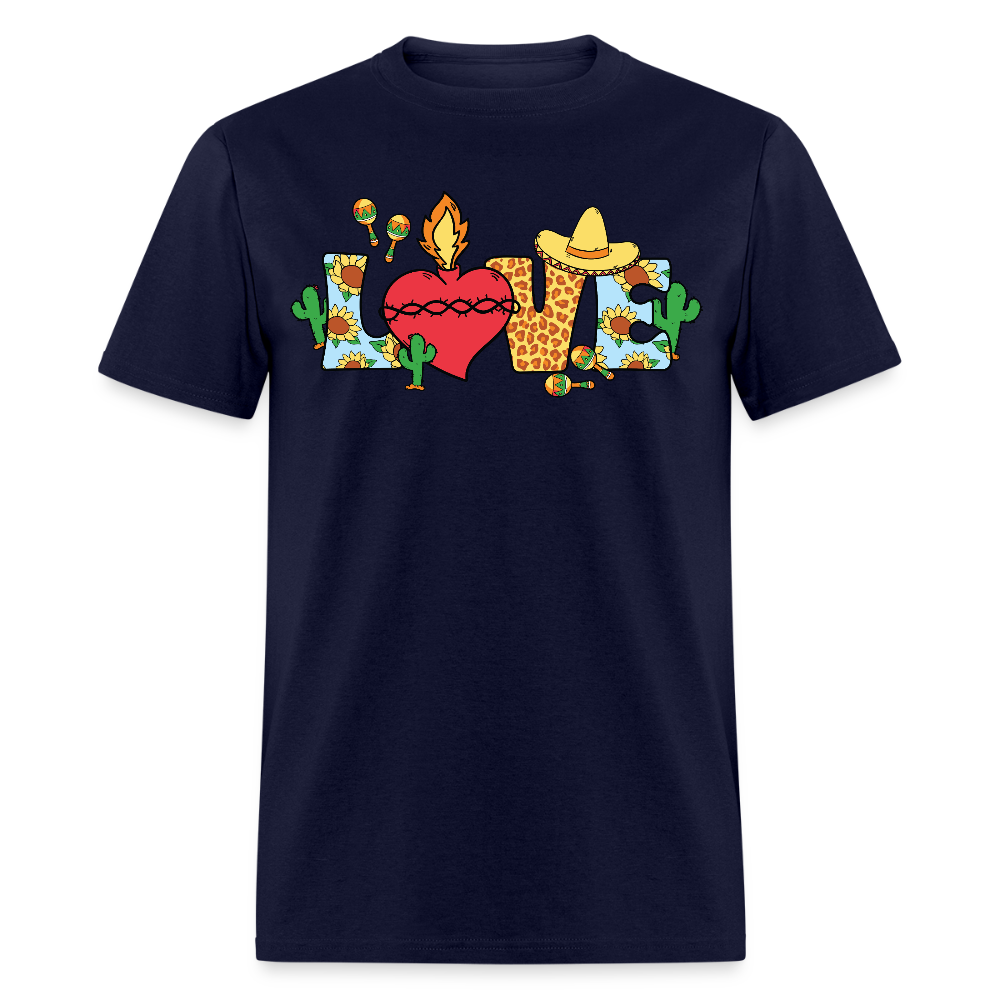 Cinco de Mayo Aesthetic Tee Mexican Fiesta Love T-shirt - navy