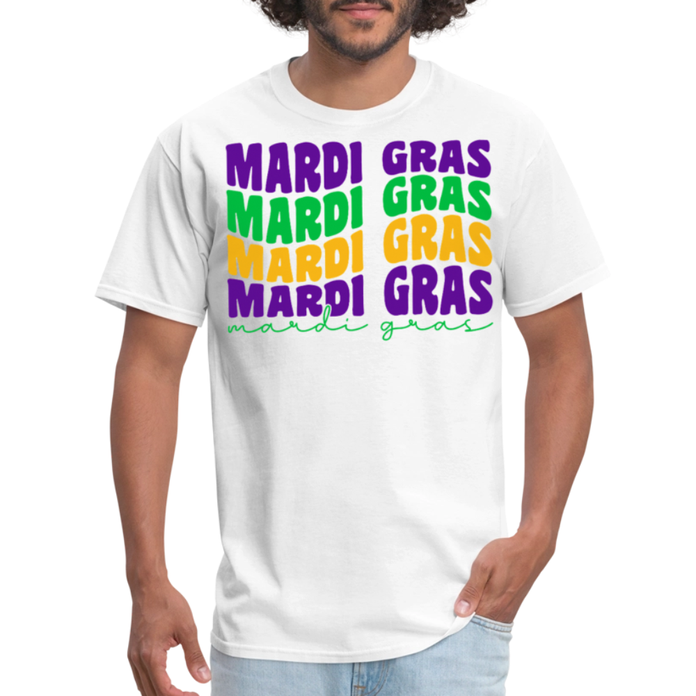 Carnival-themed Shirt for Mardi Gras lovers Colorful festival Graphic T-shirt - white