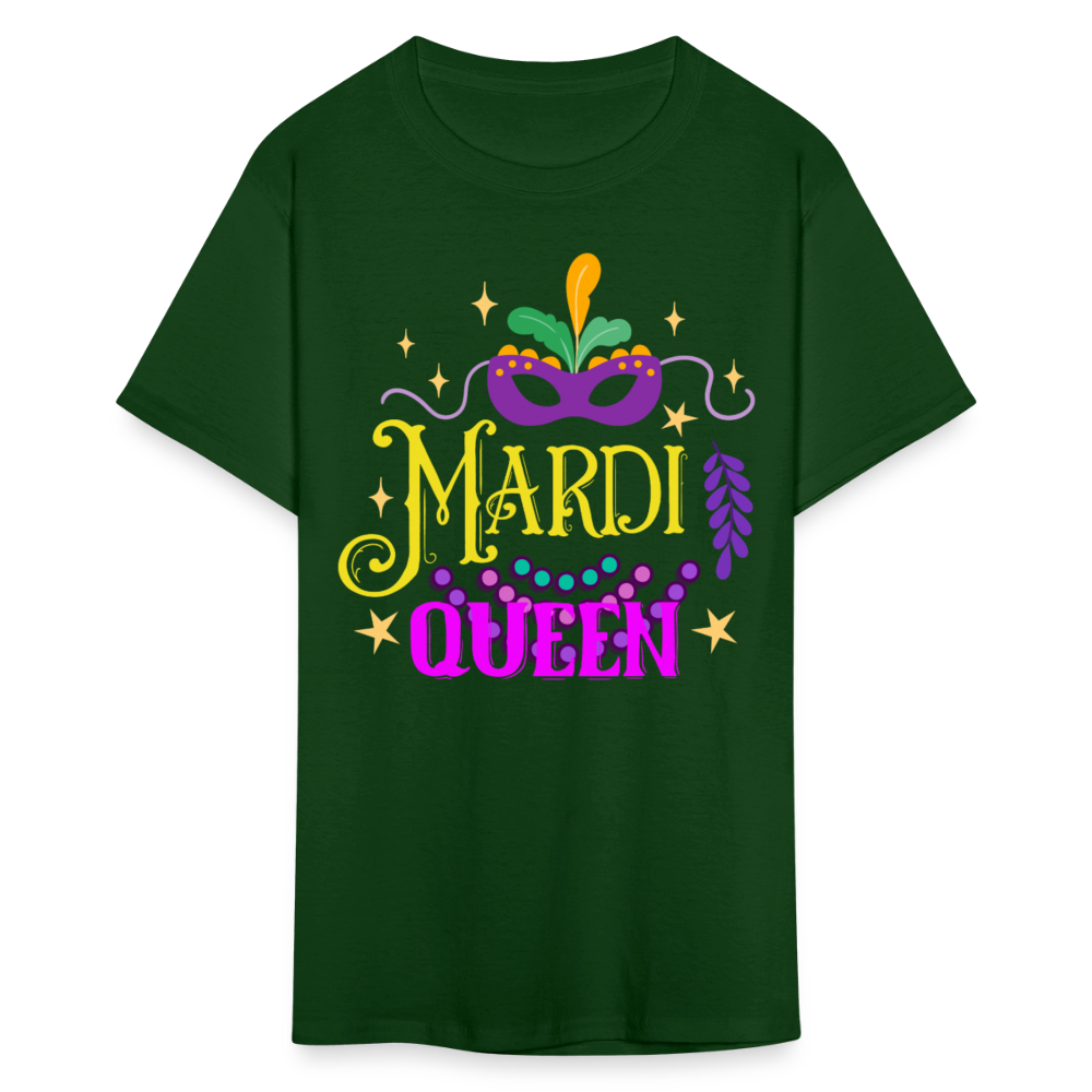 Mardi Gras Queen Tee For Women Masquerade-themed T-shirt - forest green