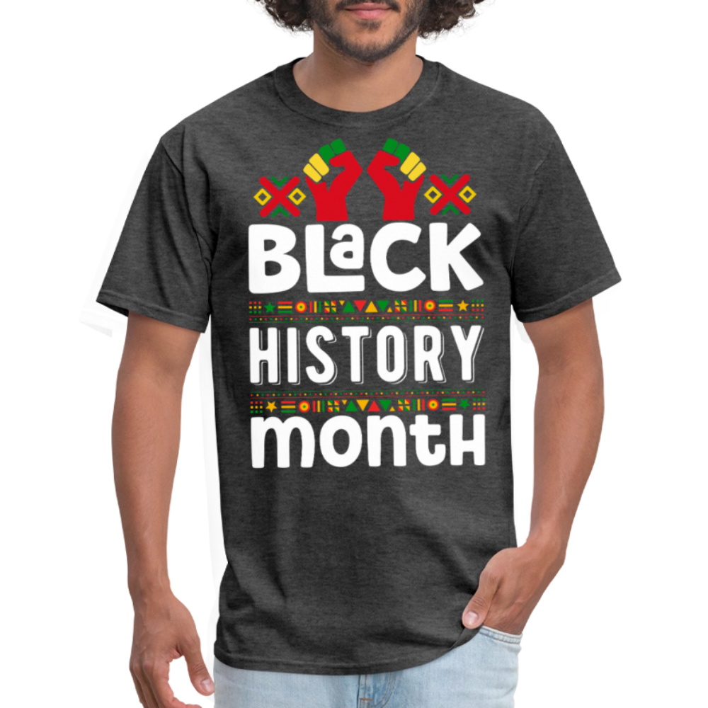 Juneteenth and Black History Celebration Shirt African heritage T-shirt - heather black