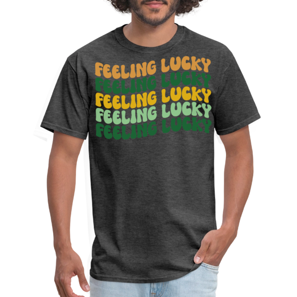 Retro Feeling lucky St Patrick’s Day T-shirt - heather black