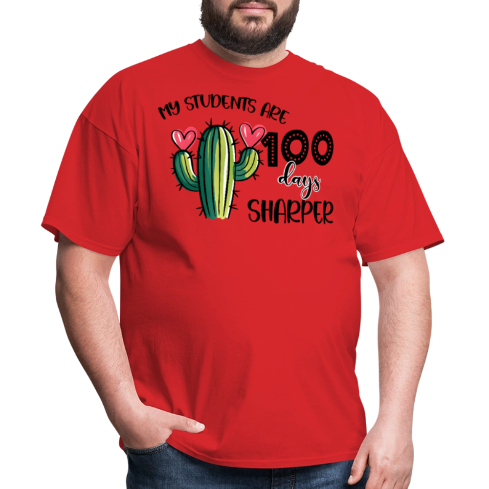 100th Day Of School Outfit For Teachers Cactus Theme 100 Days T-shirt - red