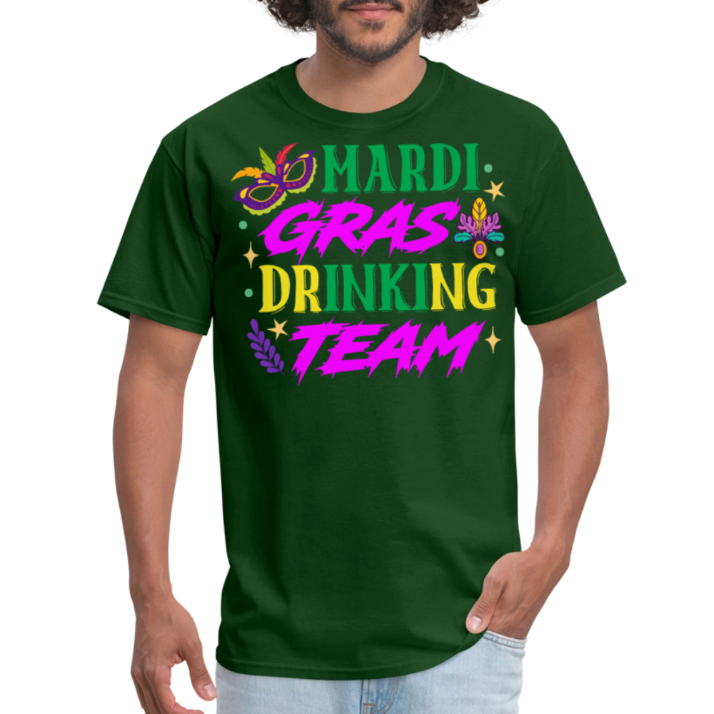 Funny Mardi Gras Party Tee Mardi Gras Drinking Team T-shirt - forest green