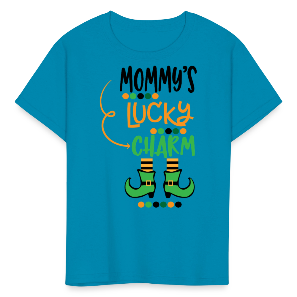 Cute St Patrick’s Day Toddler Tee Mommy's Lucky Charm T-shirt - turquoise