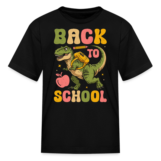 Back To School Dinosaur Kids' T-Shirt - black