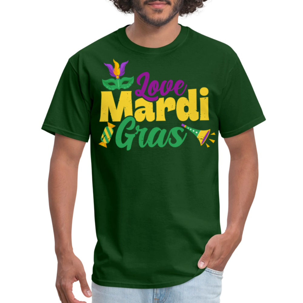 Funny Mardi Gras Shirts For Carnival Lovers Funny Mardi Gras T-shirt - forest green