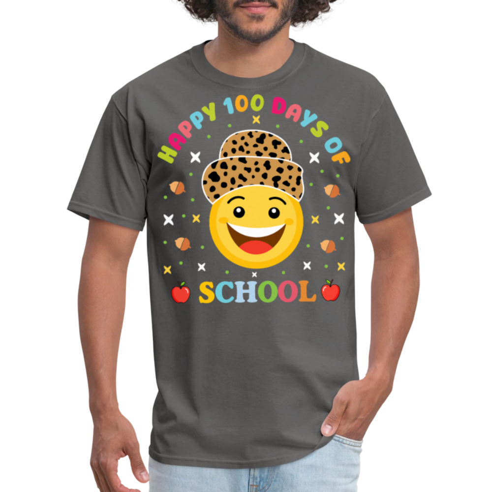 Leopard Print 100 Days Of School Shirt For Teachers Unisex T-Shirt - charcoal