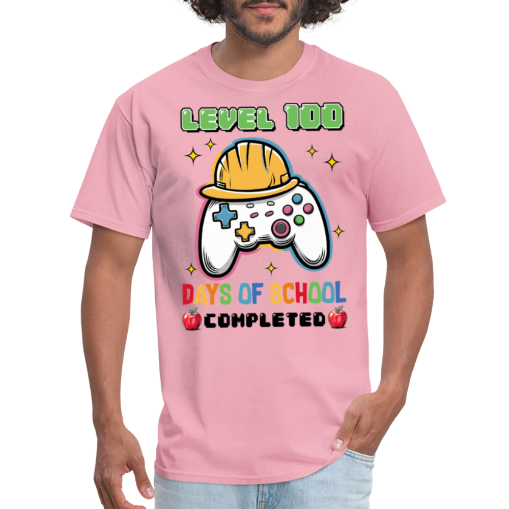 Level 100 Days Of School Gamer Shirt Level Up School Milestone T-shirt - pink