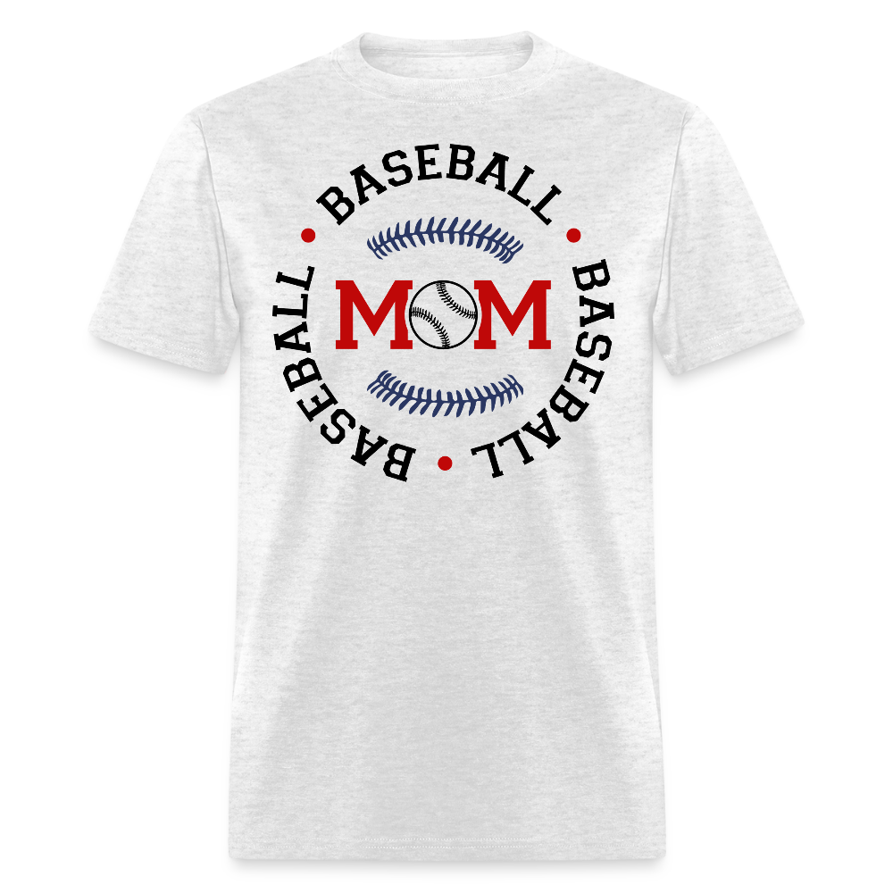 Baseball Mom Life Graphic T-shirt - light heather gray
