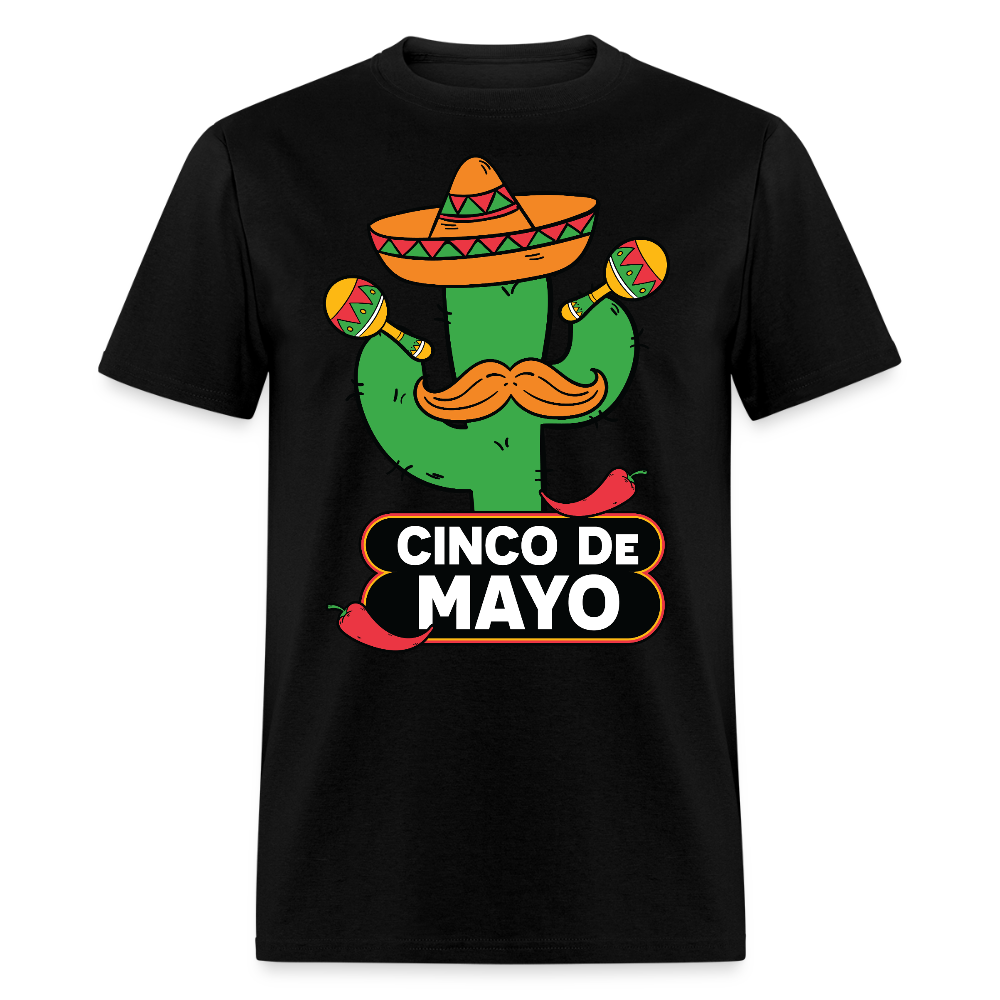 Mexican Fiesta Party Tee Funny Cinco De Mayo Cactus T-shirt - black