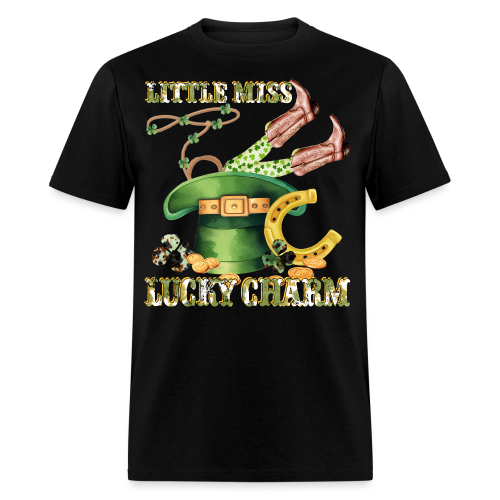 St Patrick’s Day Lucky Charm Western Cowgirl T-shirt - black