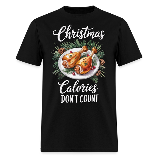 Funny Christmas Calories Don’t Count T-Shirt - black