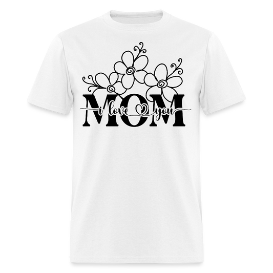 Personalized Mother's Day Gift Ideas Floral Mom T-shirt - white
