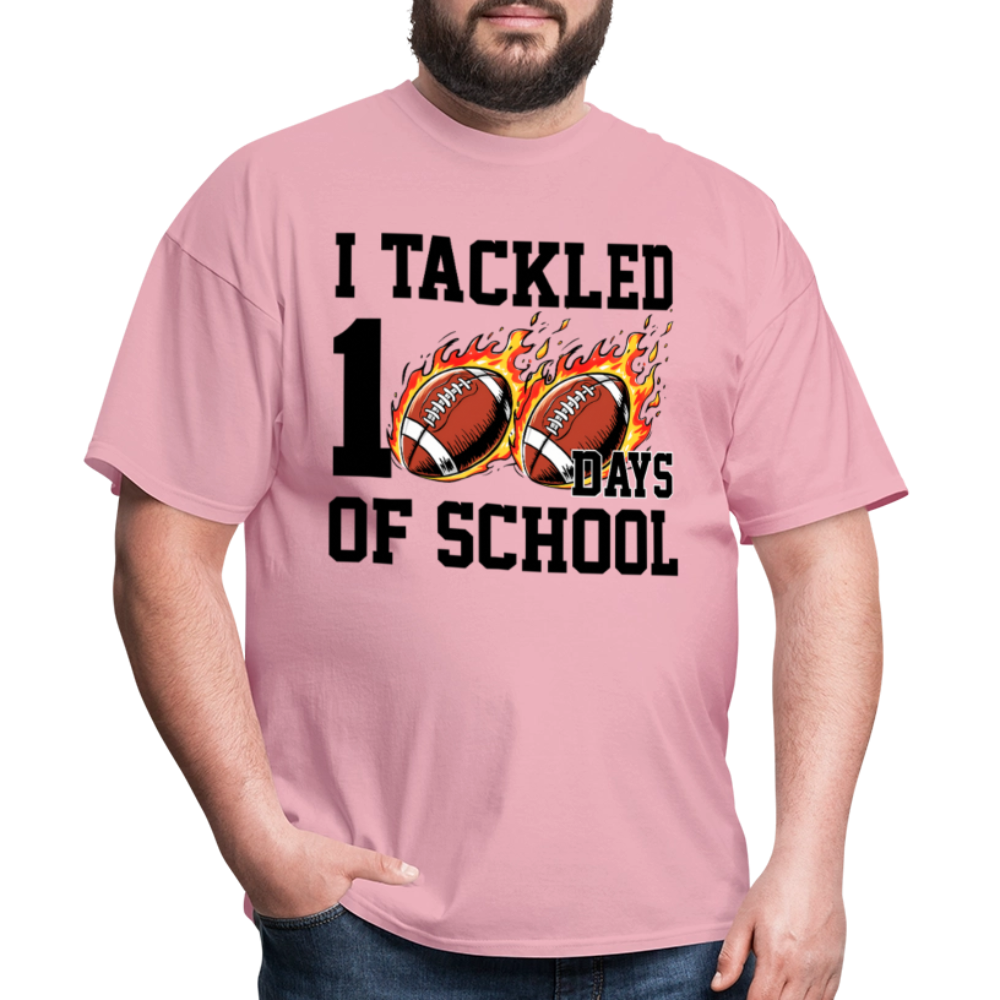 I Tackled 100 Days of School Shirt School Celebration Unisex T-shirt - pink