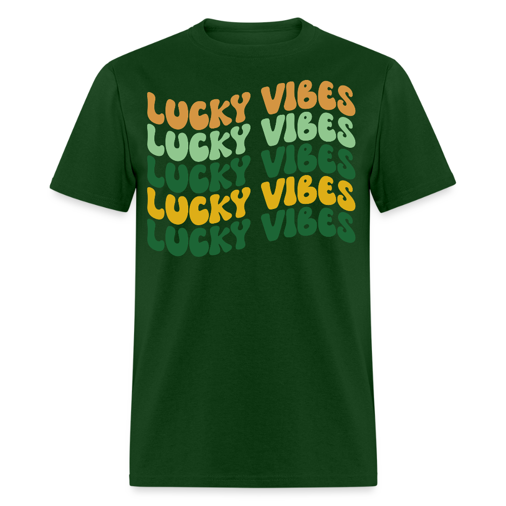 St Patrick's Day Lucky Vibes T-shirt - forest green