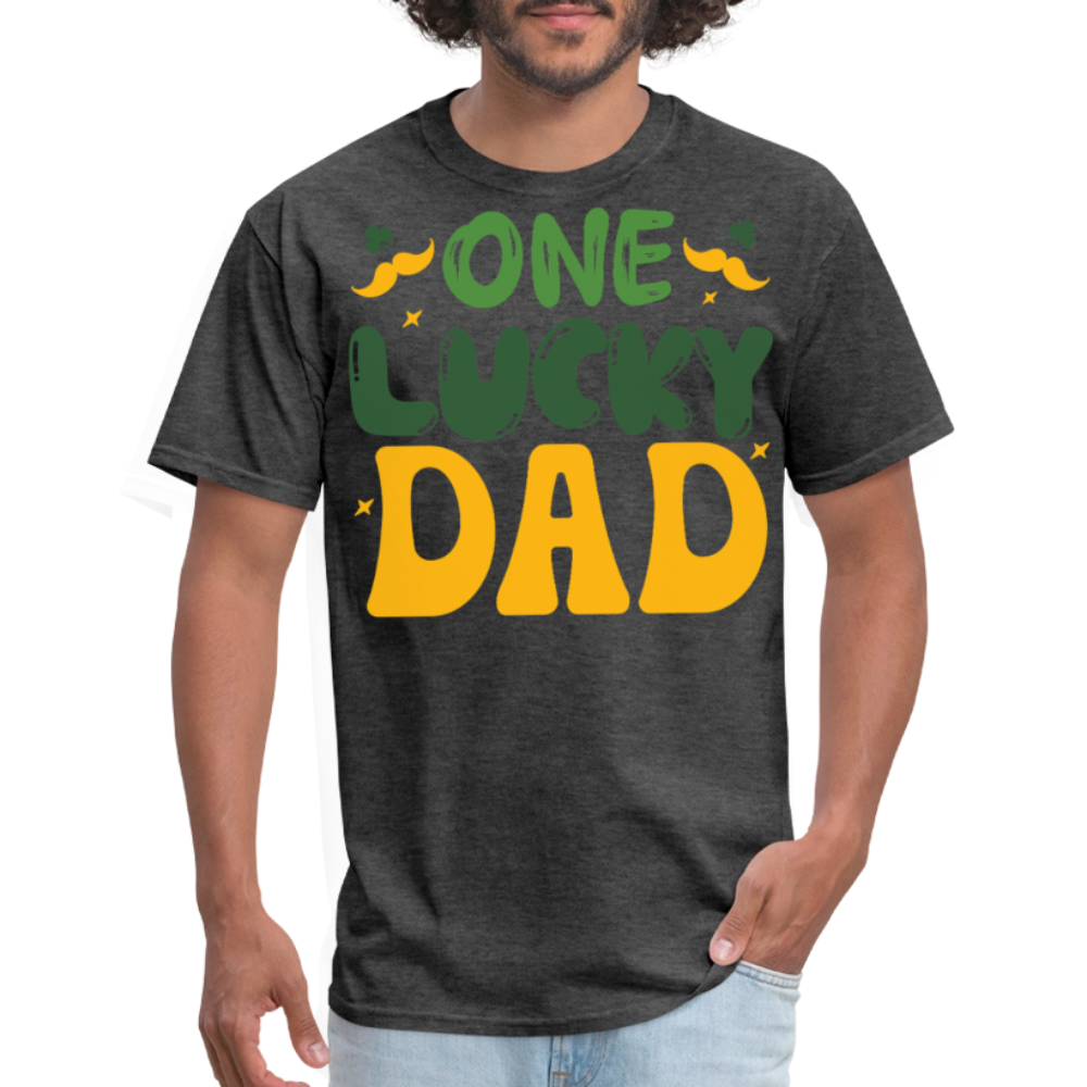 One Lucky Dad St Patrick's Day T-shirt - heather black