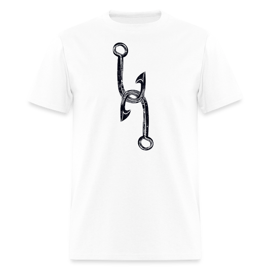 Fishing Hook Graphic Tee Fisherman Gift T-Shirt - white