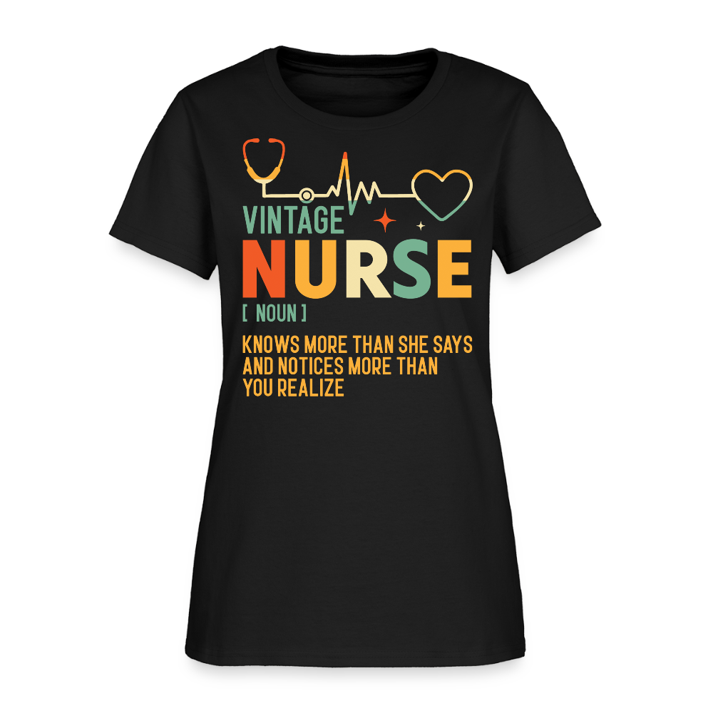 Vintage Nurse Definition Gift For Healthcare Workers T-Shirt - black