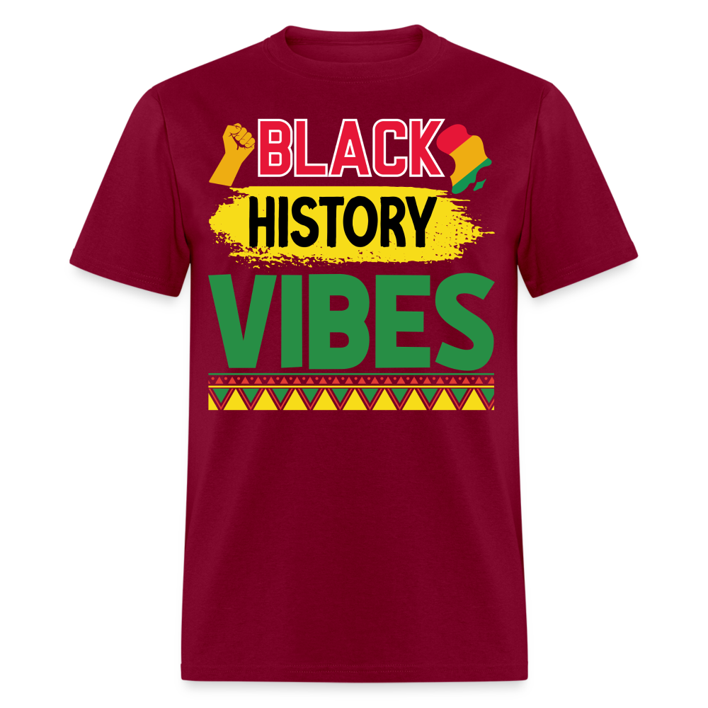 Black history vibes Shirt For Celebrations Black History Month T-shirt - burgundy