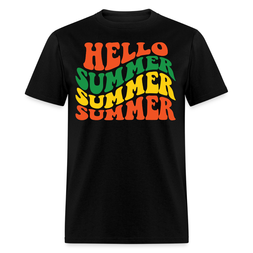 Retro Hello Summer Vacation T-shirt - black