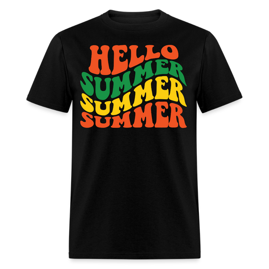 Retro Hello Summer Vacation T-shirt - black