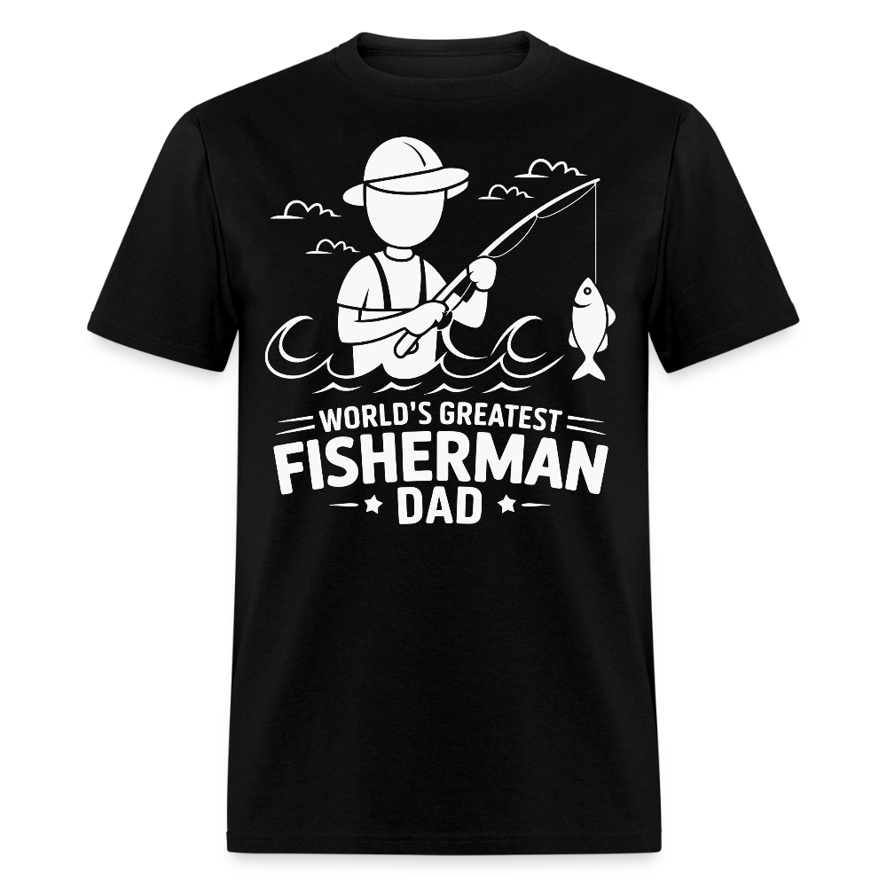 World's Greatest Fisherman Dad  T-shirt - black