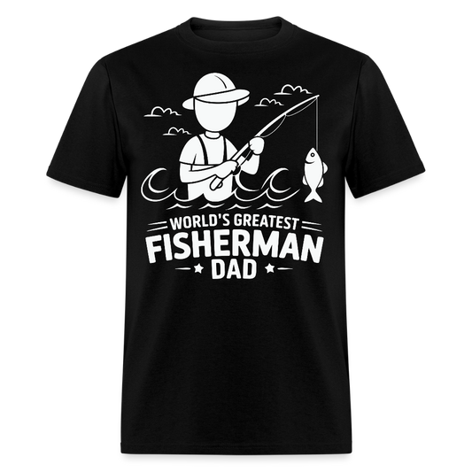 World's Greatest Fisherman Dad  T-shirt - black