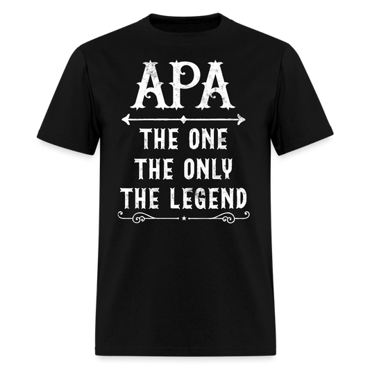 Apa The One The Only The Legend Funny Grandfather T-shirt - black