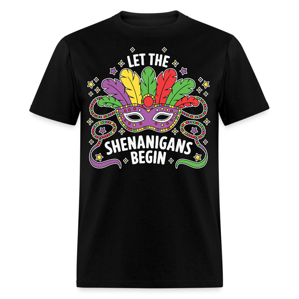 Funny Let the Shenanigans Begin Mardi Gras Party T-shirt - black