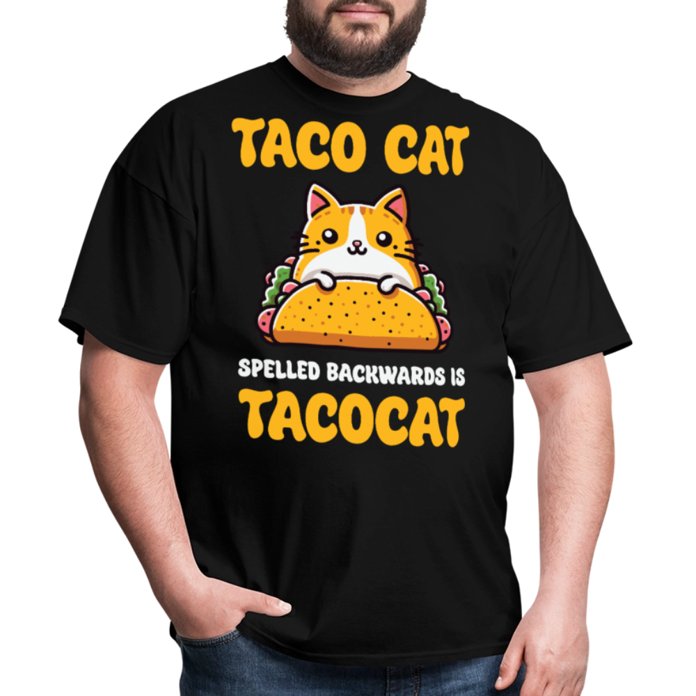 Cute Taco Cat Graphic Tee For Cat Lovers Funny Palindrome T-shirt - black