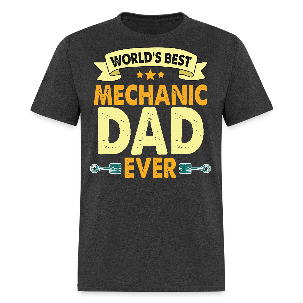 World's Best Mechanic Dad Ever Father's Day T-shirt - heather black
