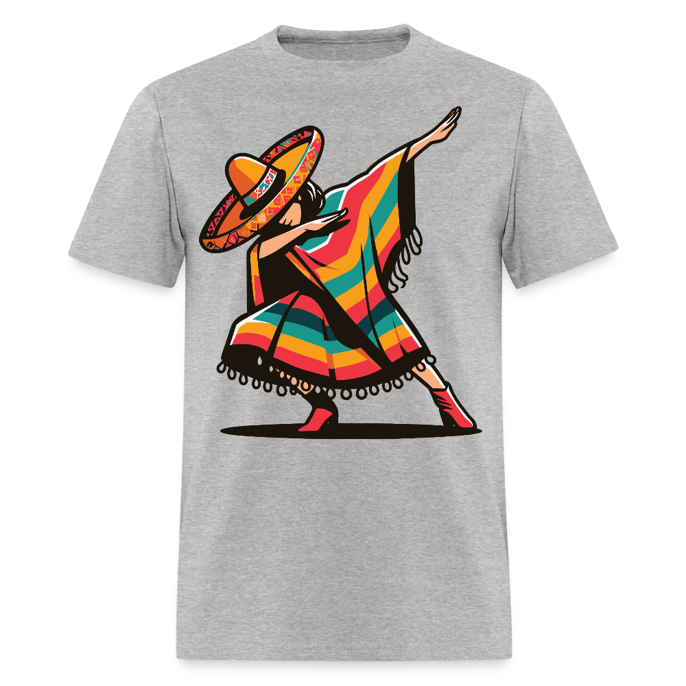 Cinco De Mayo Fiesta Outfit Funny Mexican Dabbing Design For T-shirt - heather gray