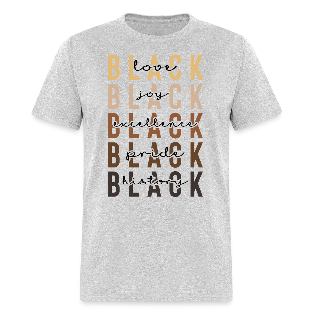 Black History and Culture Apparel Black Pride and Excellence T-shirt - heather gray