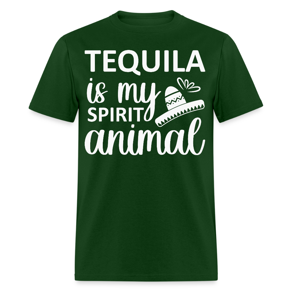 Tequila Is My Spirit Animal Party T-shirt - forest green