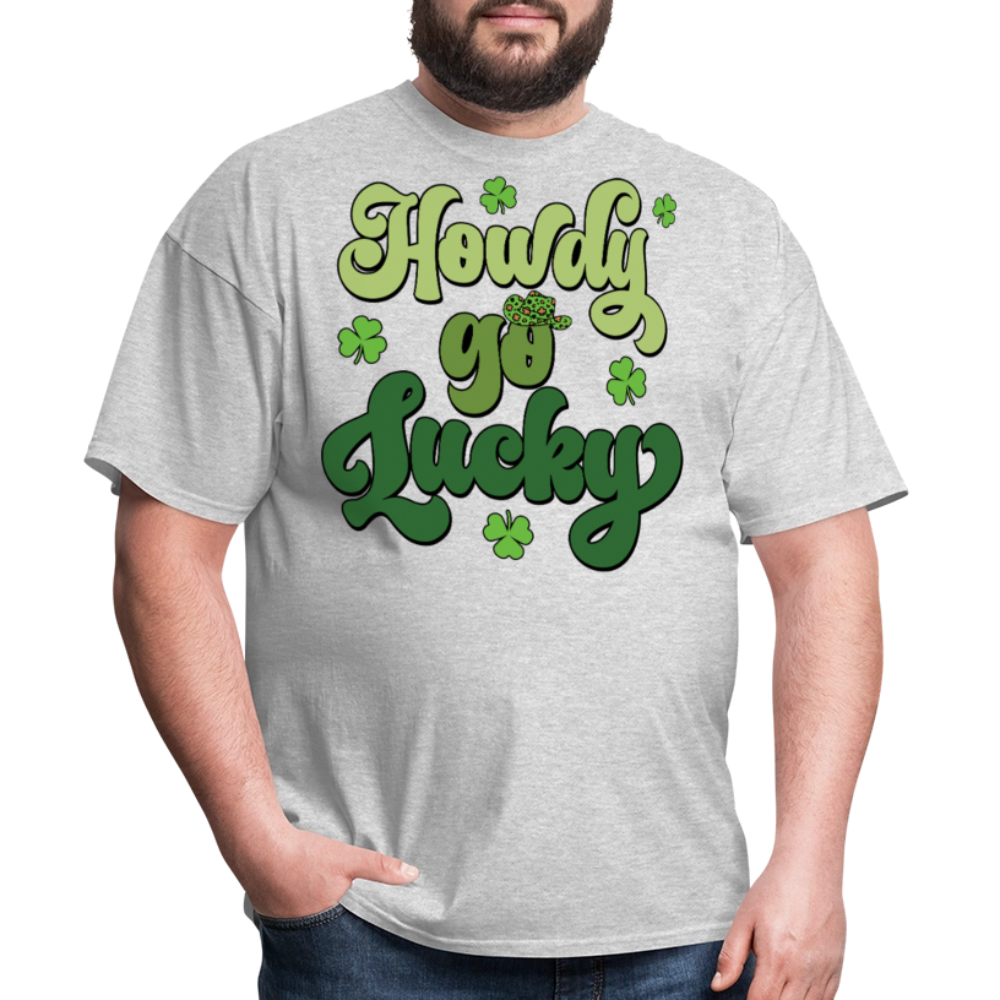 Howdy Lucky St Patrick’s Day Graphic T-shirt - heather gray