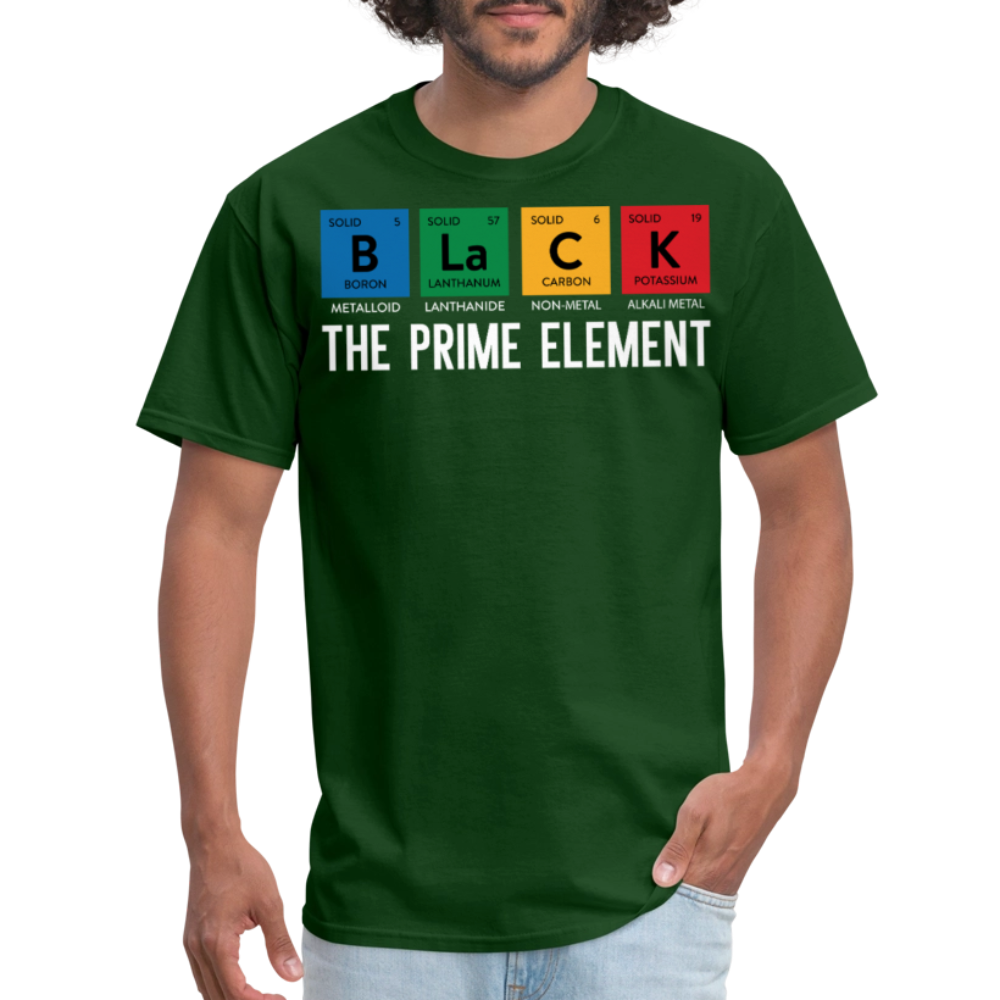 Periodic Table Gift For Black Educators Black Pride Science T-Shirt - forest green