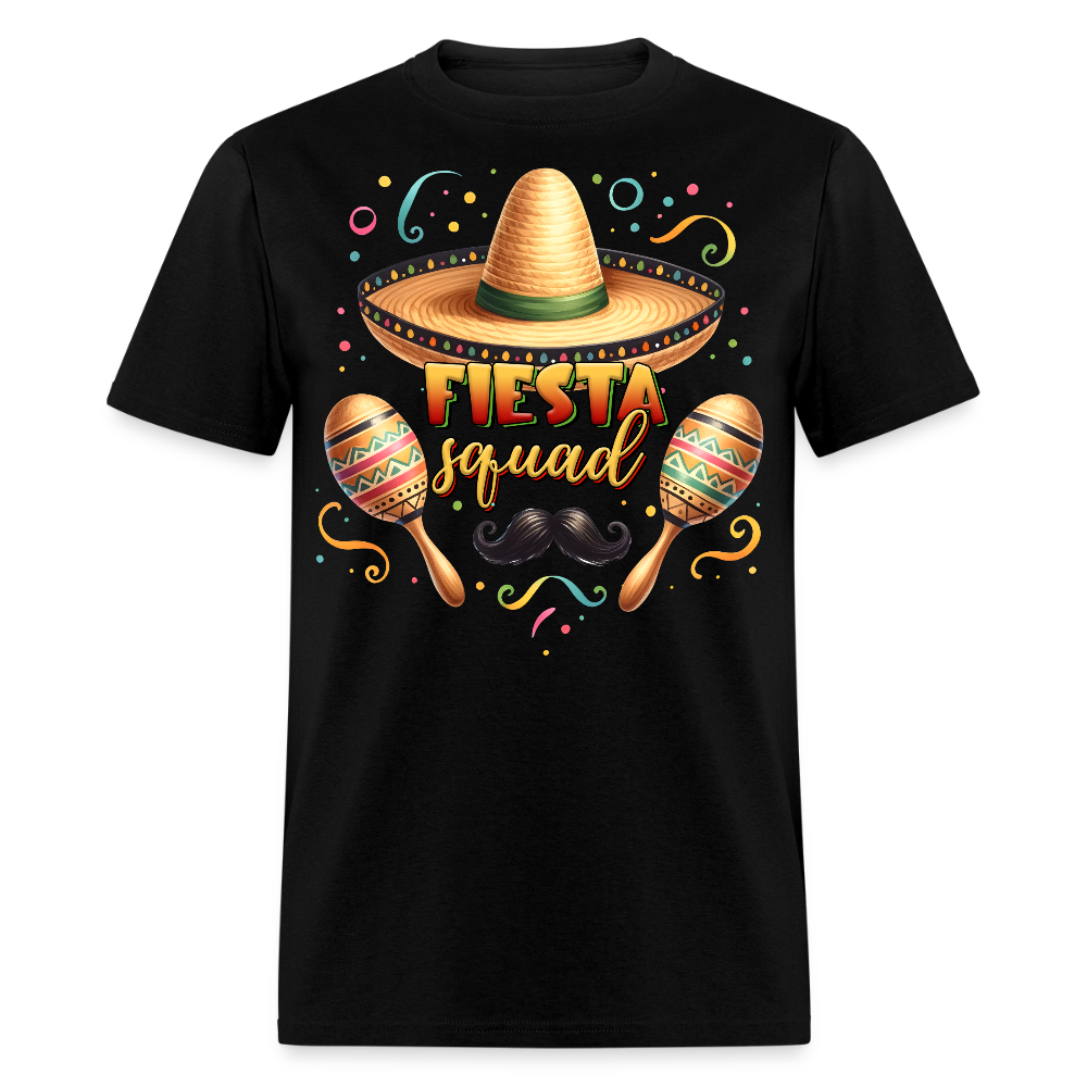 Sombrero And Maracas Party Tee Funny Cinco de Mayo Squad T-shirt - black