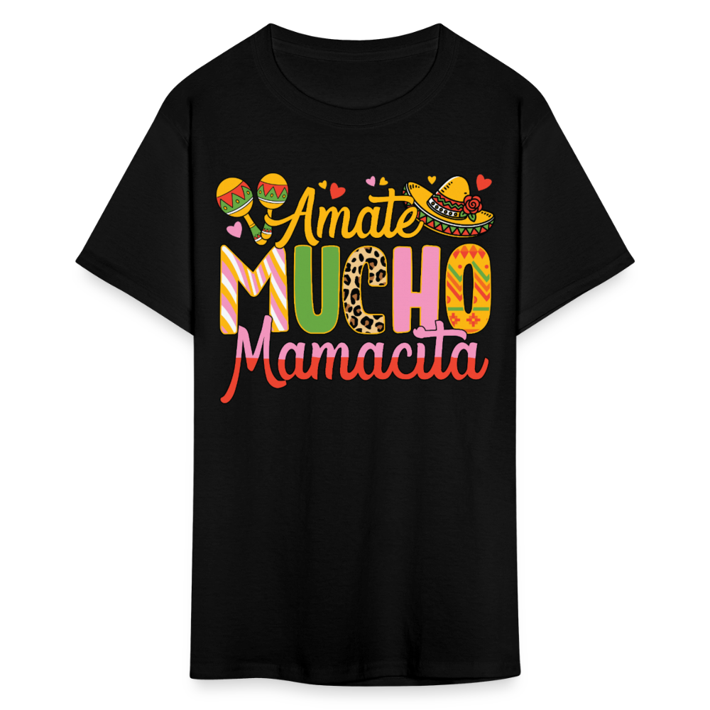 Women’s Mexican Culture Tee Ámate Mucho Mamacita T-shirt - black