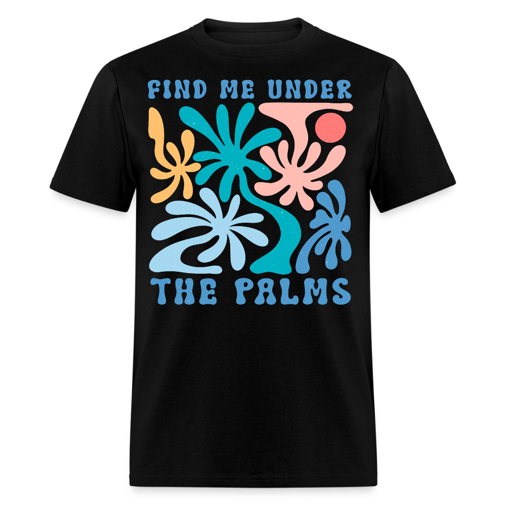 Aesthetic Palm Tree Vacation Tropical Vibe Summer T-shirt - black