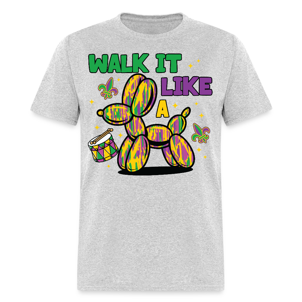 Colorful New Orleans Festival Tee Walk It Like A Mardi Gras T-shirt - heather gray