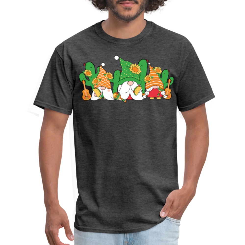 Gnome Lover Gift Ideas Mexican Fiesta Gnome T-shirt - heather black