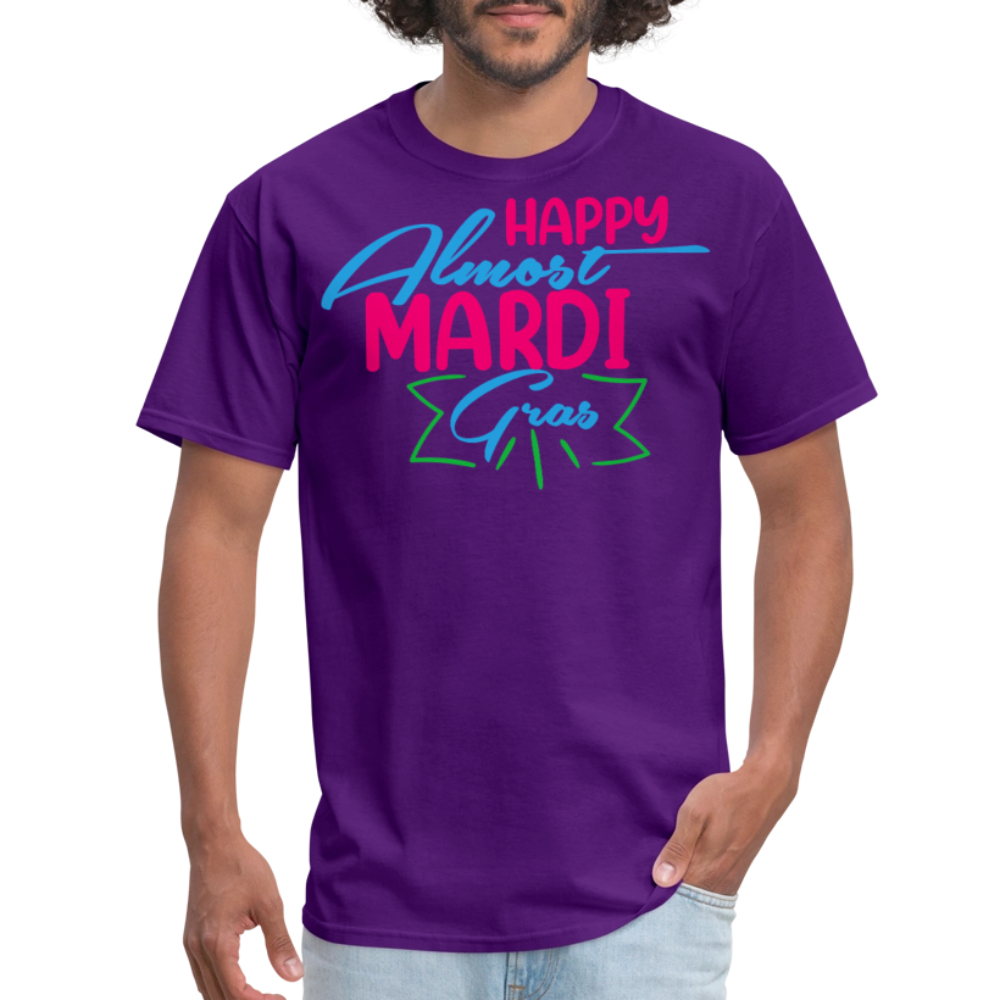 Mardi Gras Festival Tee Happy Almost Mardi Gras T-shirt - purple