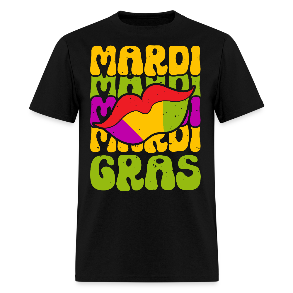 New Orleans Carnival Funny Mardi Gras Lips T-shirt - black