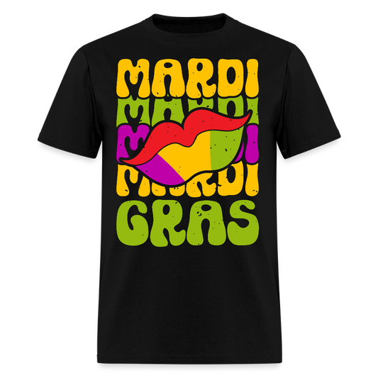 New Orleans Carnival Funny Mardi Gras Lips T-shirt - black