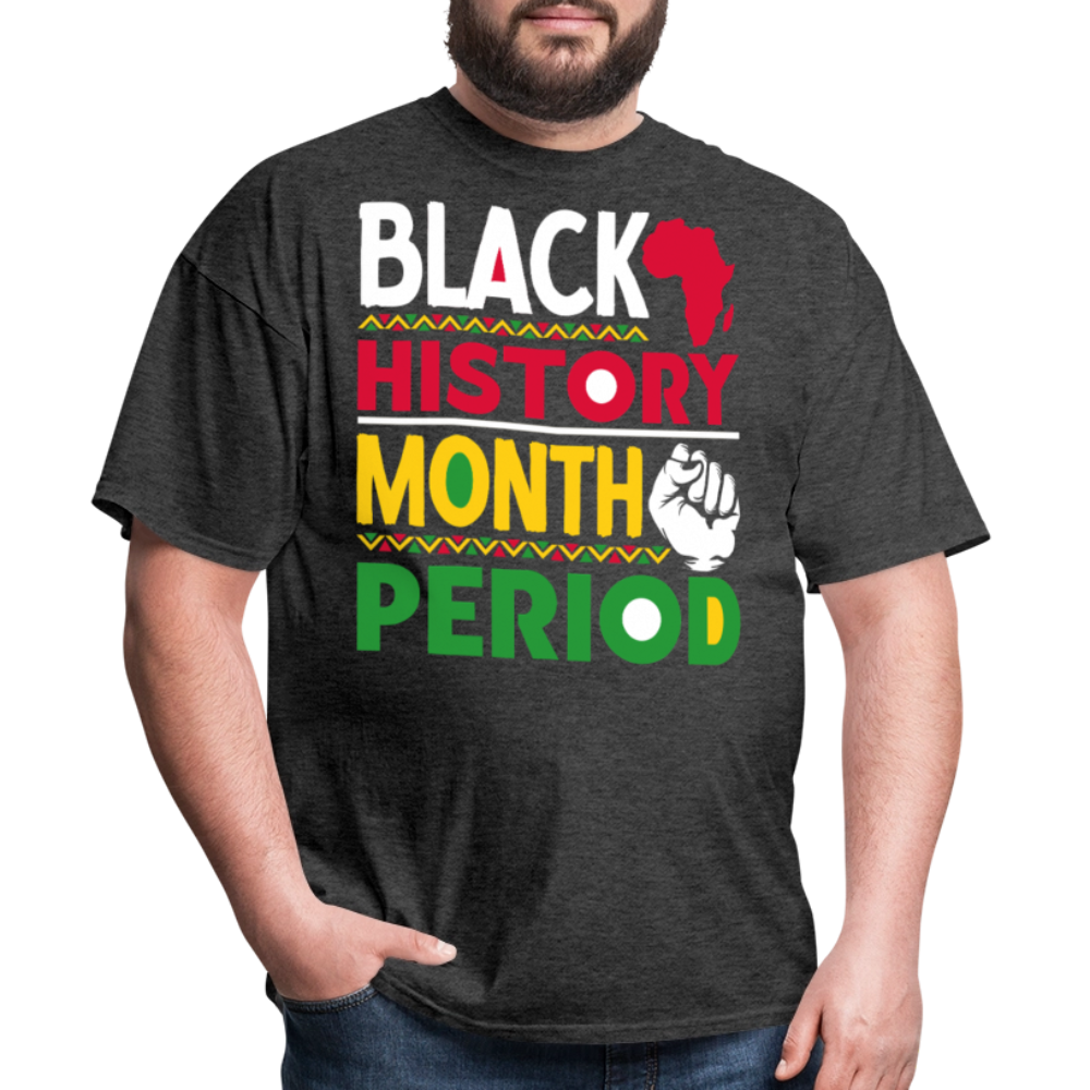 Black pride Fist Graphic Tee Black History Month Celebration T-shirt - heather black